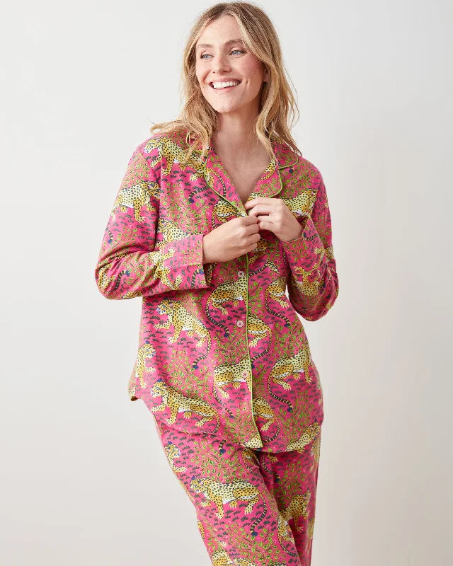 Bagheera - Petite Flannel Long PJ Set - Hot Pink