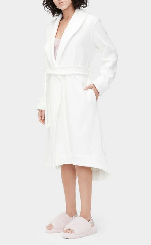 DUFFIELD II Double Knit Fleece Robe in Cream