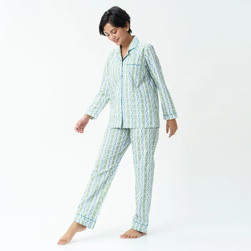 Fieldscape Cotton Notched Collar Pyjama Set