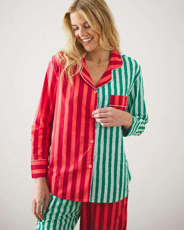 Holiday Stripes - Petite Long PJ Set - Spearmint & Peppermint