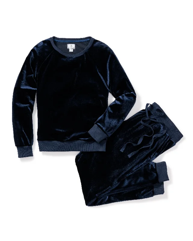 Women's Velour Lounge Set in Navy