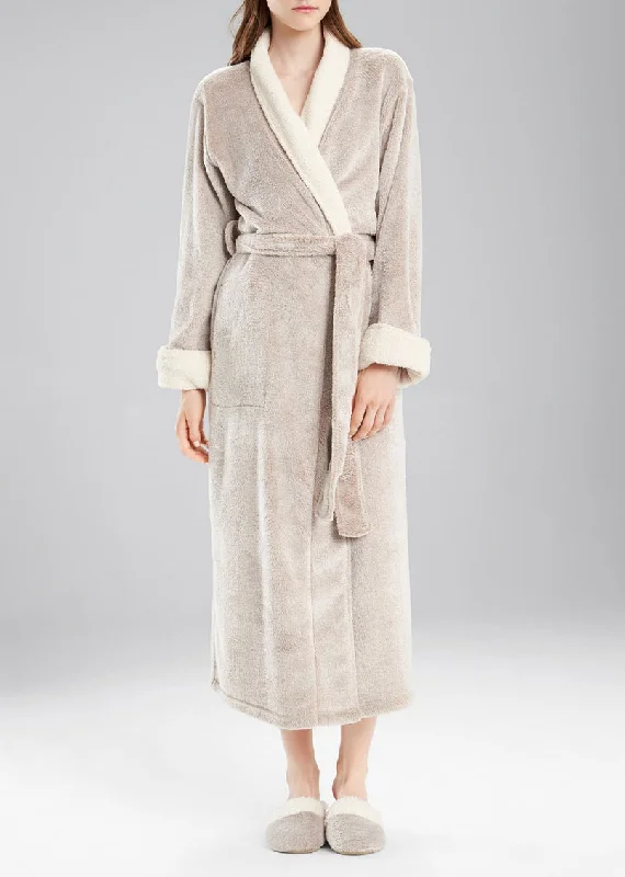 Plush Sherpa Long Robe in Cashmere