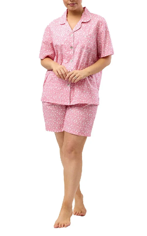 Schrank 100% Cotton Pyjama with Short Sleeve and Short Pant in Coral Leaf SK506L