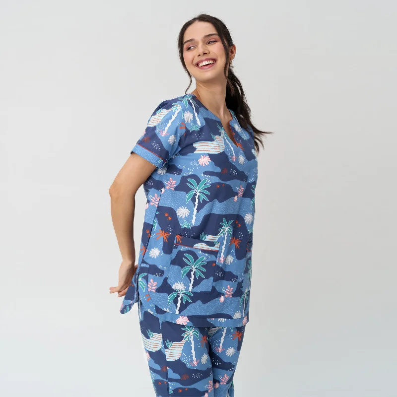 Tropique Cotton Dip-Neck Pyjama Set