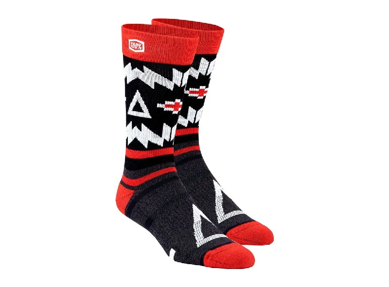 100% Jeronimo Sock - Black-Red