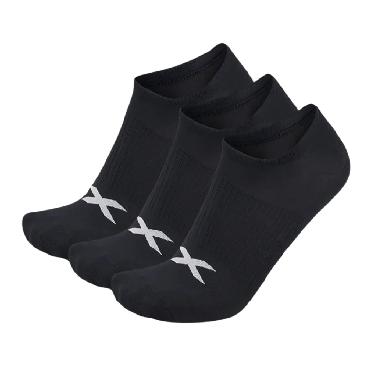 2XU - Invisible Sock 3 Pack - Black/White