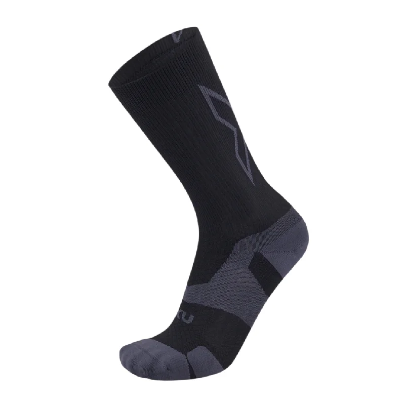 2XU - Vectr Light Cushion Crew Socks - Black/Titanium