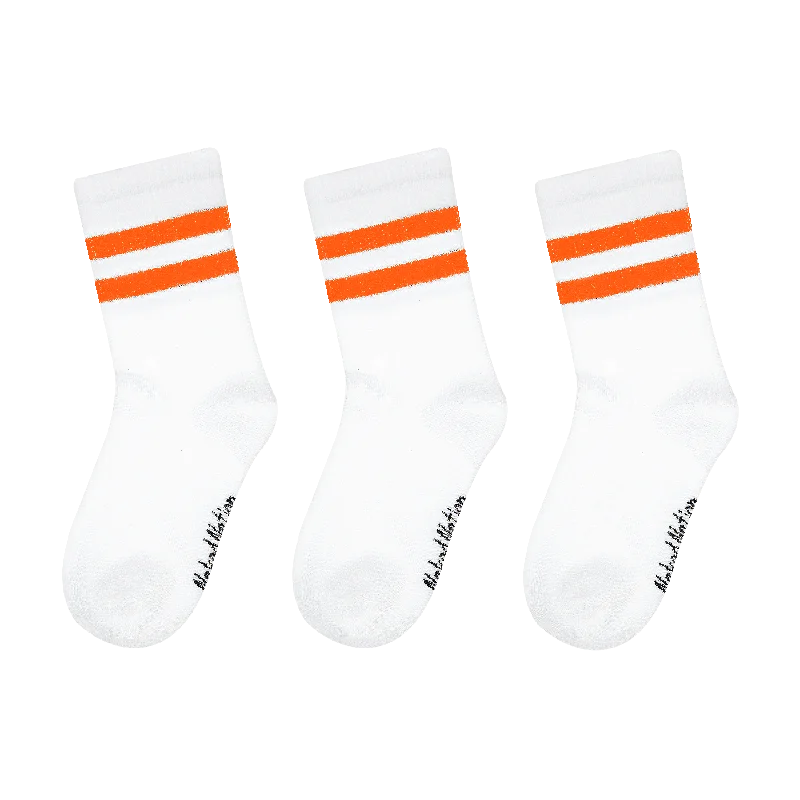 White with Orange Stripes