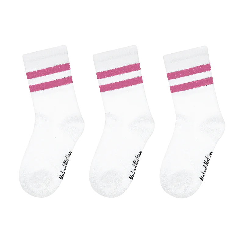 White with Pink Stripes