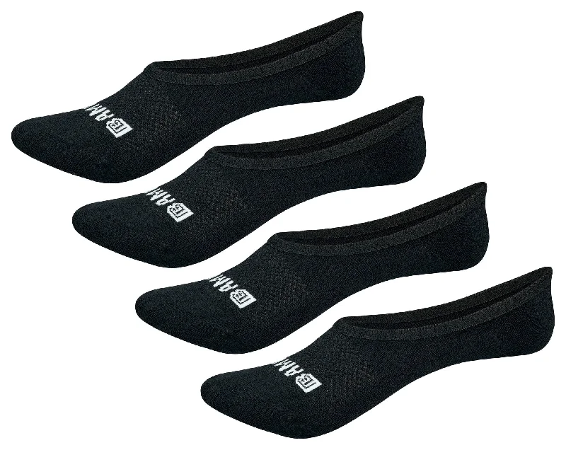 Bamboo Sports Super Low Cut No Show Bamboo Rayon Socks- Breathable, Moisture Wicking, Odor Eliminating, 4 Pair