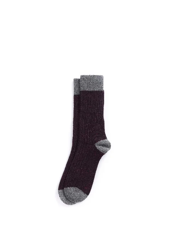 Barbour Houghton Socks, Fig & Asphalight