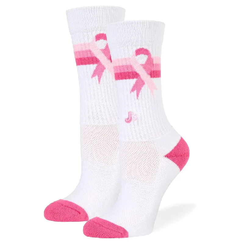 Breast Cancer Athletic Crew Socks