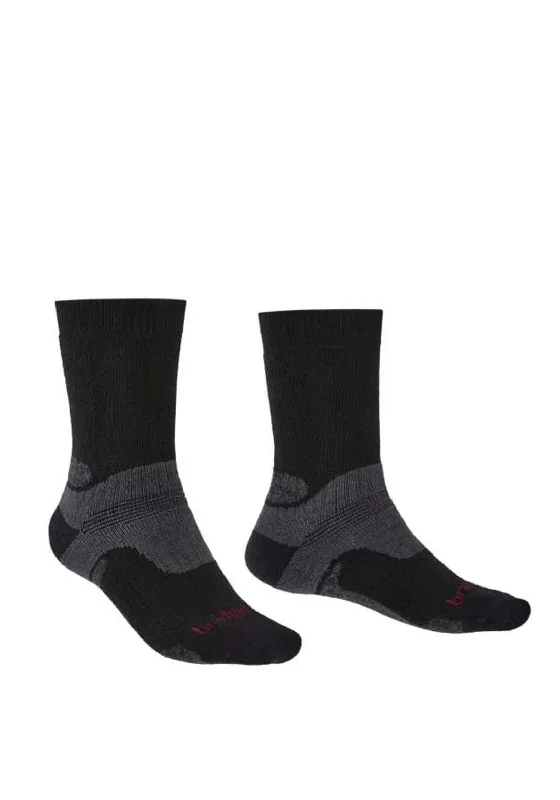 Bridgedale Hike Midweight Boot Socks, Black & Grey