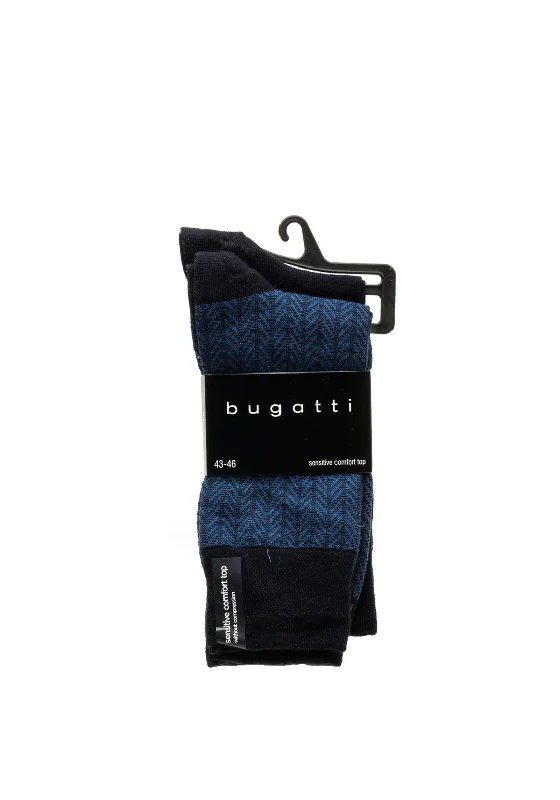 Bugatti 2 Pack Herringbone Socks, Navy