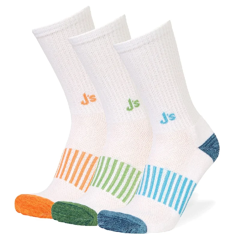 J's Athletic Crew 3 Pack - White/Assorted