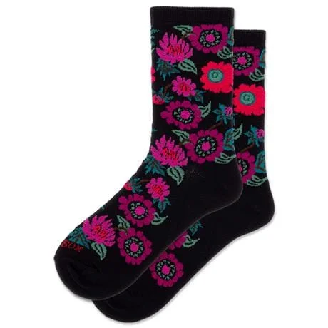 Fuzzy Flowers Women's Crew Socks