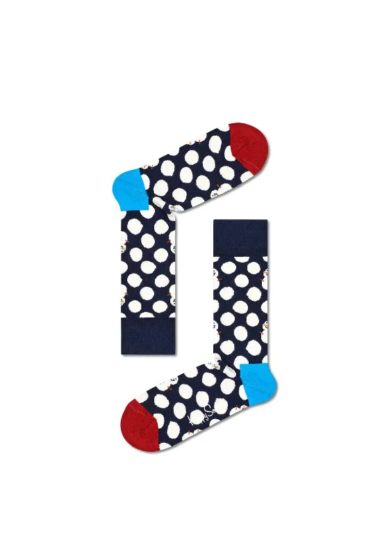 Happy Socks Big Dot Snowman Socks Gift Box, Navy Multi