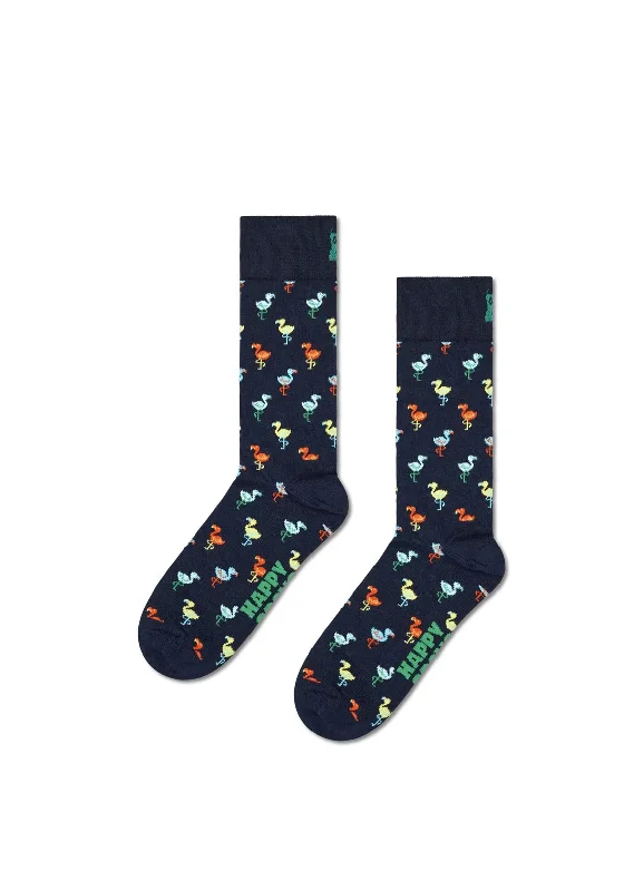 Happy Socks Flamingo Socks, Navy UK 7.5-11.5