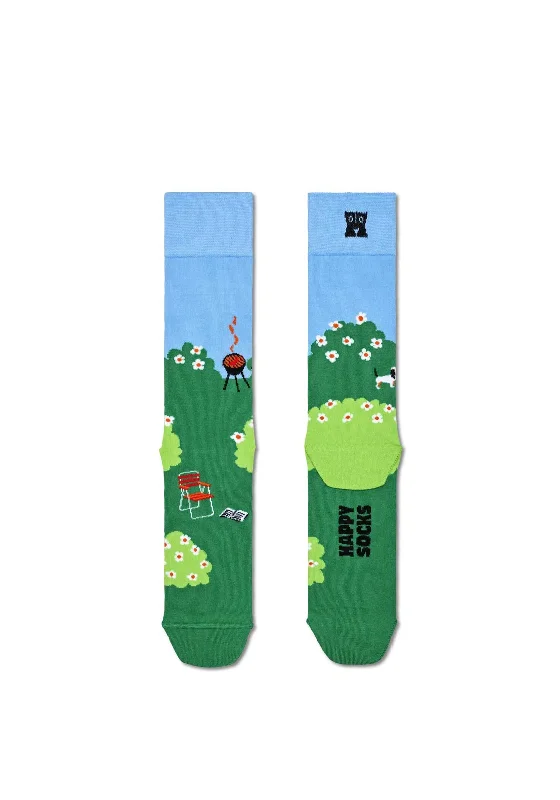 Happy Socks Garden Socks, Green UK 7.5-11.5