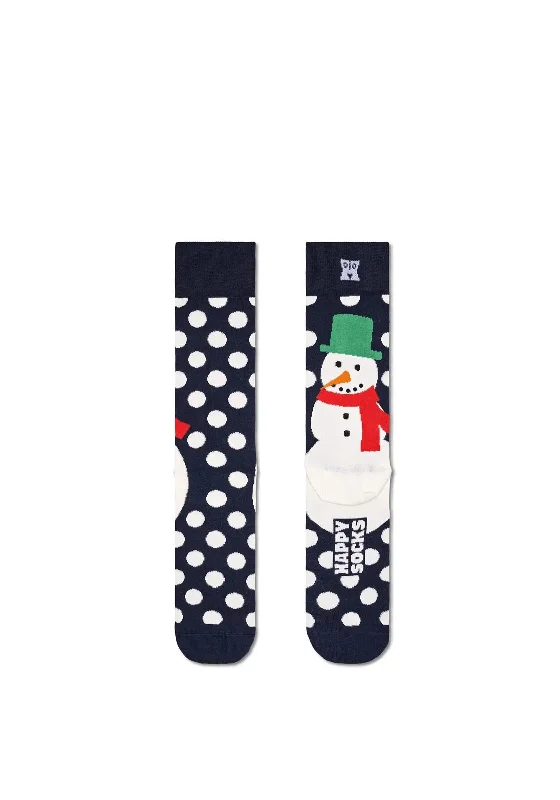 Happy Socks Jumbo Snowman Socks, Navy EU41-46