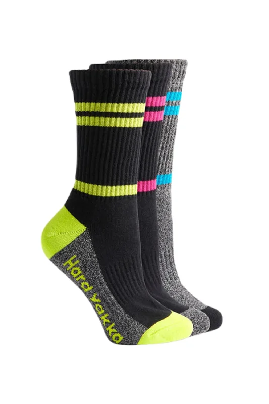 Hard Yakka Womens Crew Multi Pack Work Socks