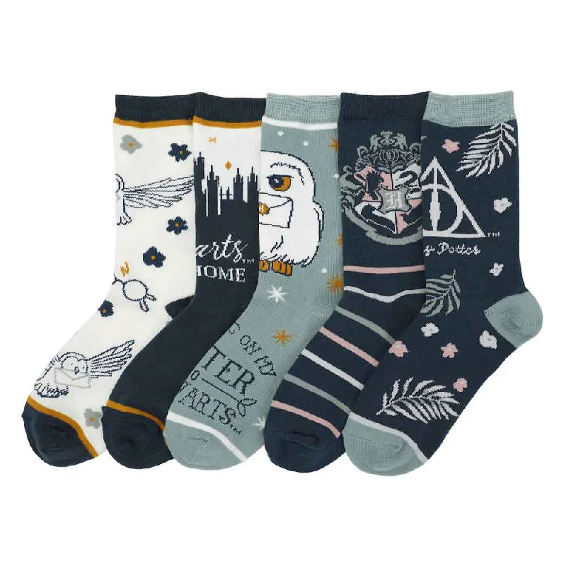 Harry Potter Icons Women's 5 Pair Crew Socks