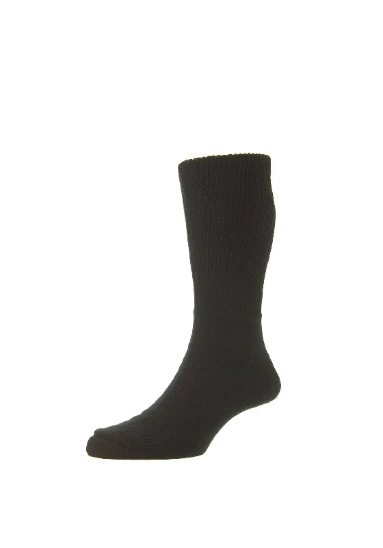 HJ Hall Unisex Cotton Diabetic Socks 6-11, Black