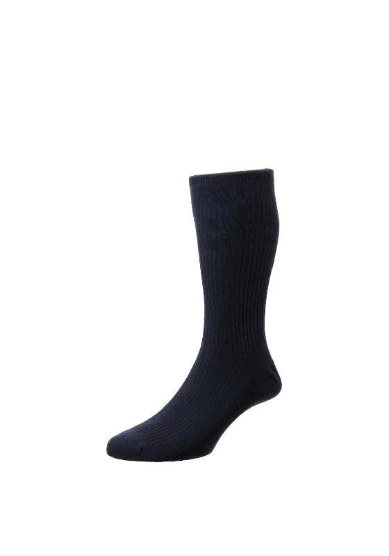 HJ Softop Cotton Rich Socks, Navy