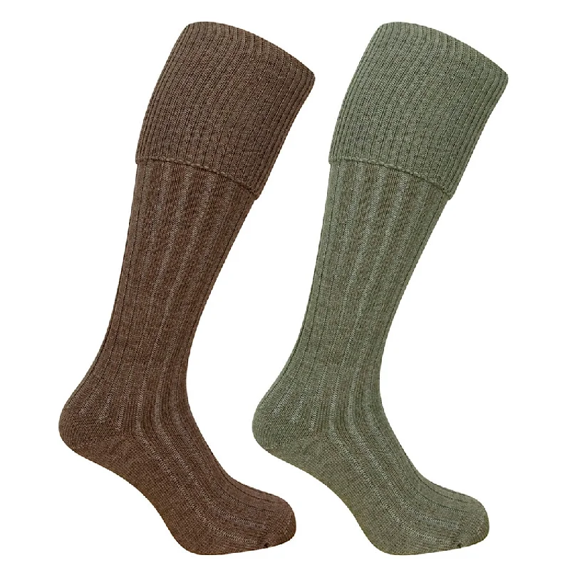 Hoggs of Fife Plain Turnover Top Socks