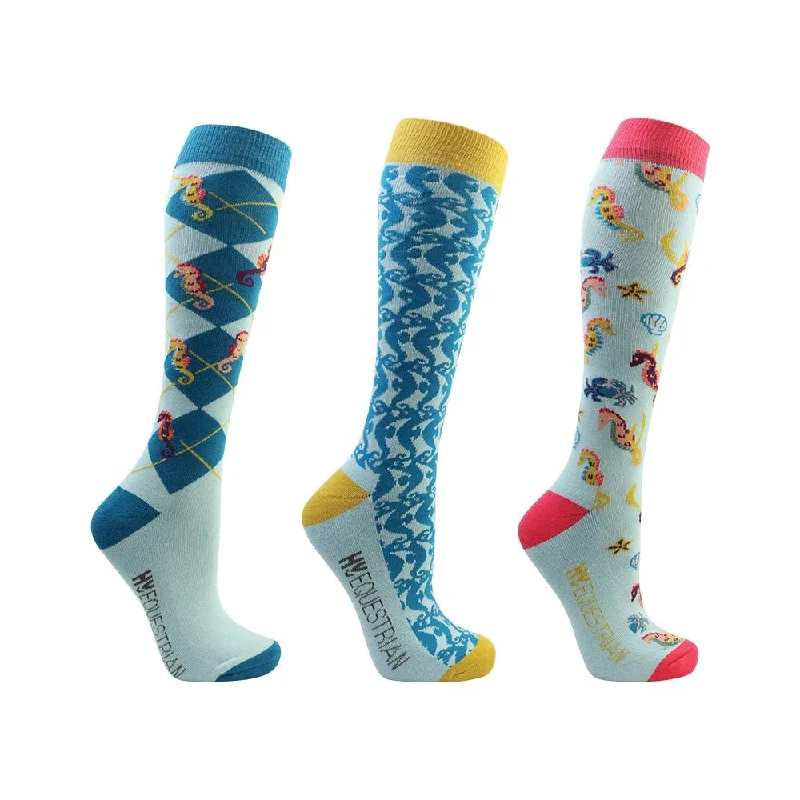 Hy Equestrian Shanti Seahorse Socks Pack of 3