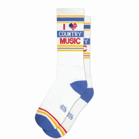 I Love Country Music Unisex Crew Socks