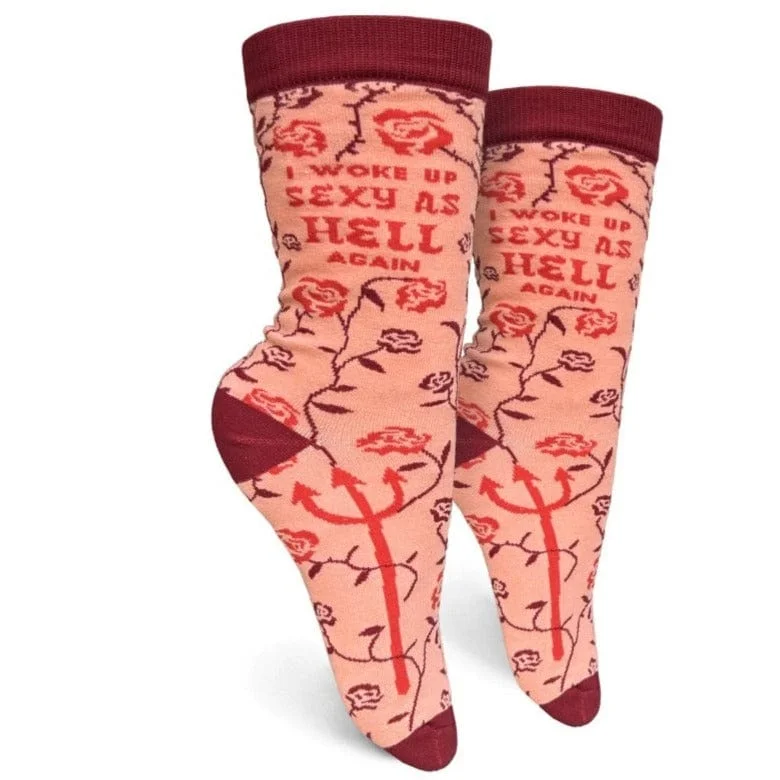 I Woke Up Sexy As Hell Again Women's Crew Socks