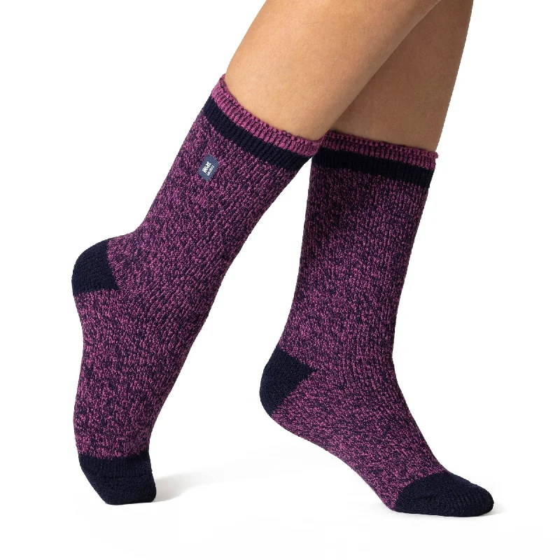 Ladies Original Rydal Twist Socks - Black & Raspberry