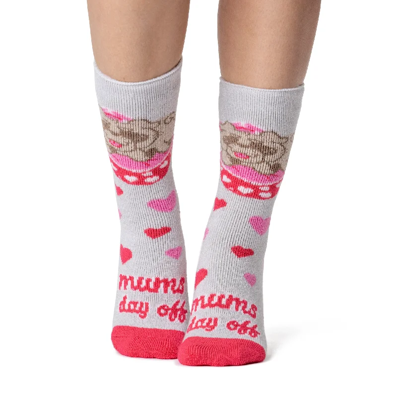 Ladies Lite Fun Feet Novelty Thermal Socks - Mums Day Off