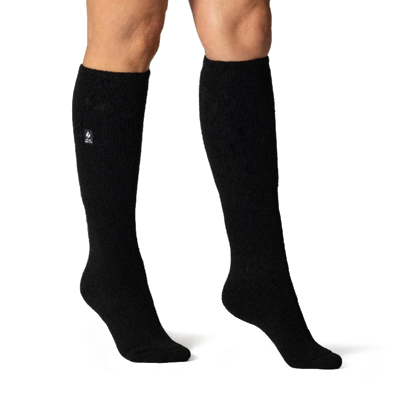 Ladies Lite Clover Long Thermal Socks - Black