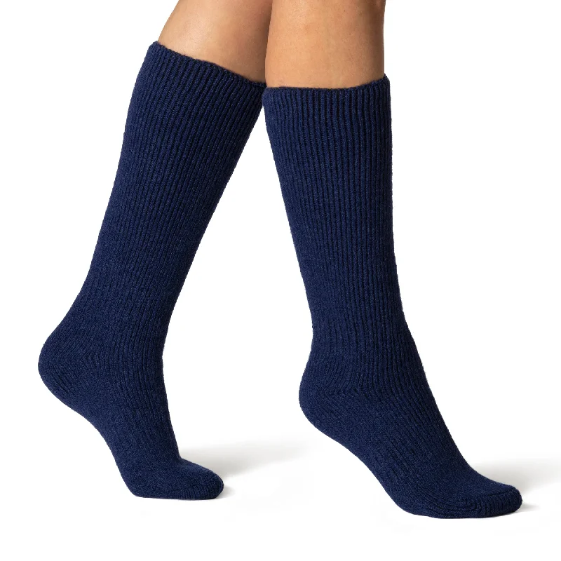 Ladies Original Long Wool Socks - Indigo