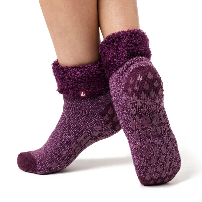 Ladies Original Queenstown Lounge Socks with Turnover Top - Rose