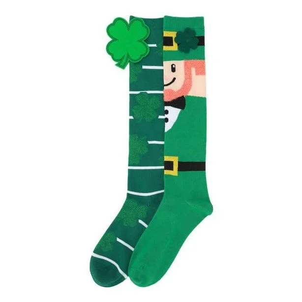 Leprechaun & Clovers 2 Pair Knee High Socks