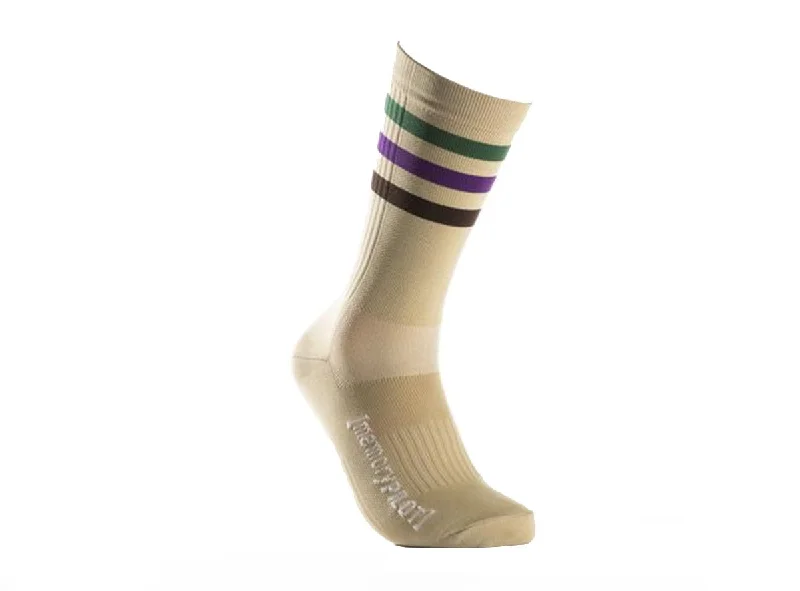 Memory Pilot Wattstyle Breggplant Sock - 8" Cuff - Desert Sand-Purple/Green/Brown