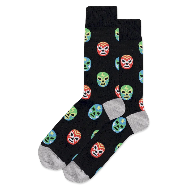 Men's Mexican Wrestler Masks Crew Socks