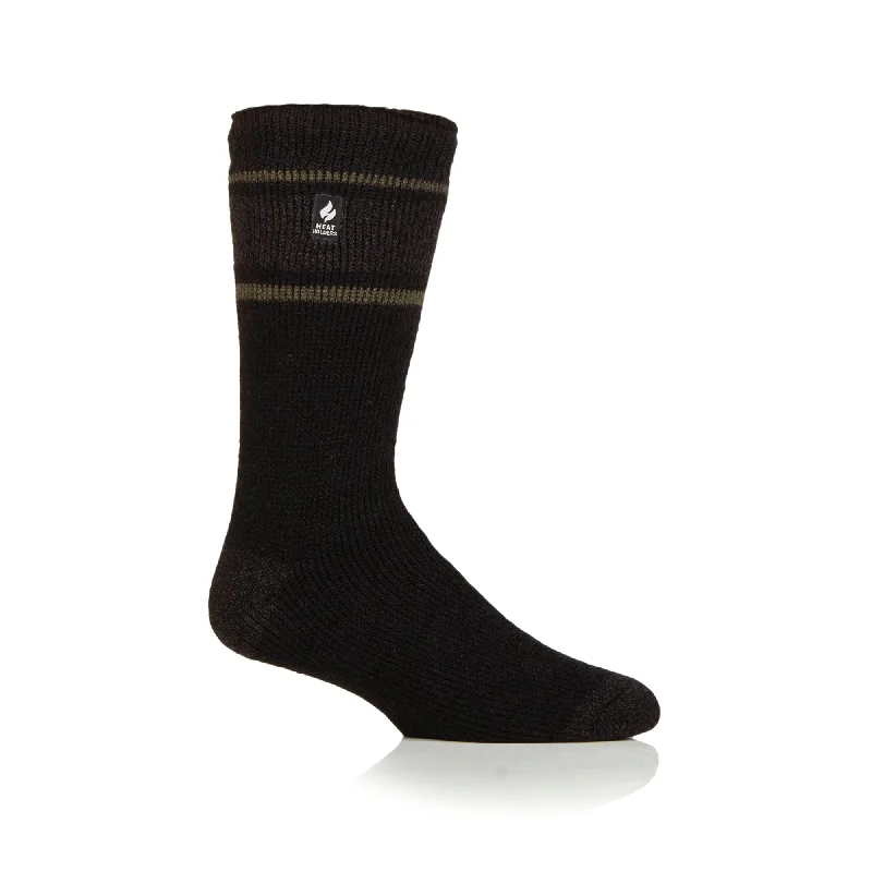 Mens Original Fraser Cuff Stripe Socks - Black/Charcoal