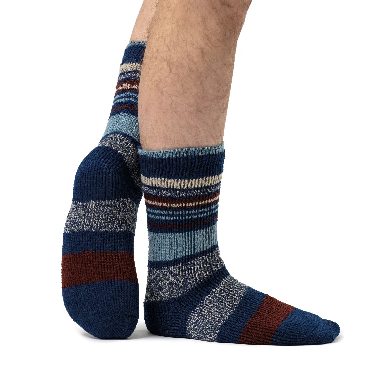 Mens Original Galway Multi Stripe Socks - Indigo & Merlot