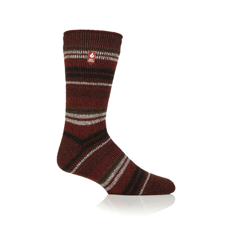 Mens Original Leavenworth Stripe Socks - Chestnut / Merlot