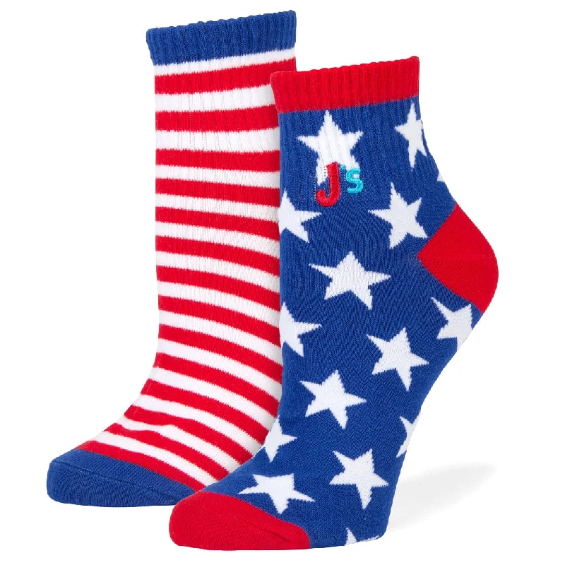 Mismatched Flag Ankle Socks