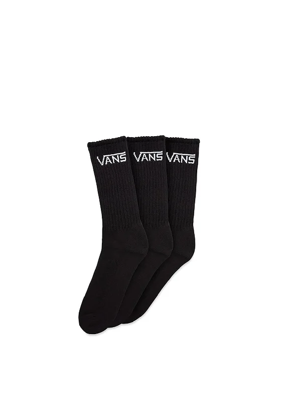 Vans Men’s Classic Crew 3 Pair Socks, Black