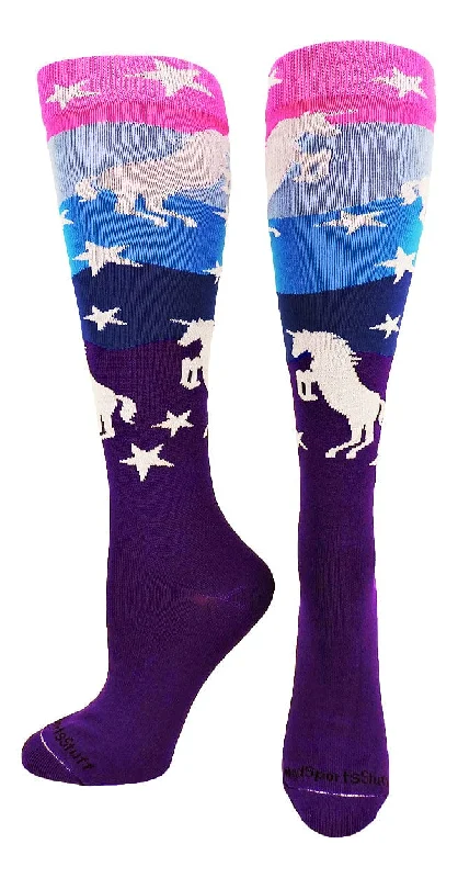 Neon Unicorn Athletic Over the Calf Socks