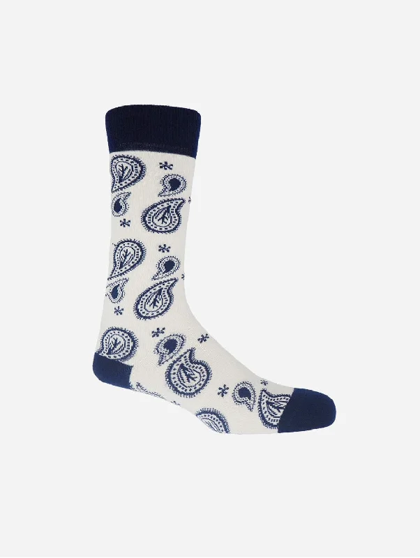 Paisley Men's Organic Cotton Socks | Cream