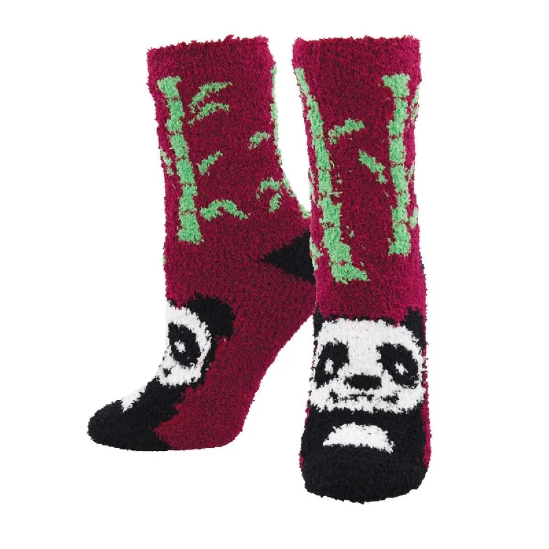 Panda Bear Fuzzy Women's Crew Socks