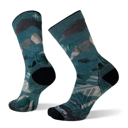 Men's PhD® Outdoor Light Mountain Camo Print Hiking Crew Socks