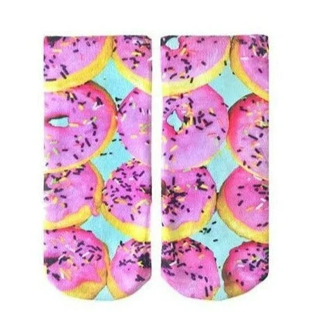 Pink Donuts Ankle Socks